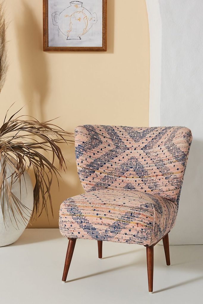 Rug patterned accent chair